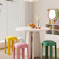 Stylish Colorful Macaron Colored Plastic Round Stools Ideal For Cozy Bright Modern Home Dining Areas