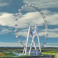 Modern Tall Ferris Wheel Amusement Equipment With Observation Cabins And White Steel Structure