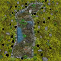 Serene Water Fountain With Stone Border Lily Pads Small Fish And Green Plants