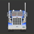 Blue Heavy Duty Semi Truck Cab With Shiny Exterior And Reflective Surface Design
