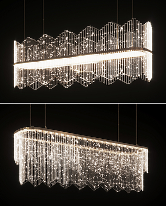 Light Luxury Crystal Chandelier Combination 3d model