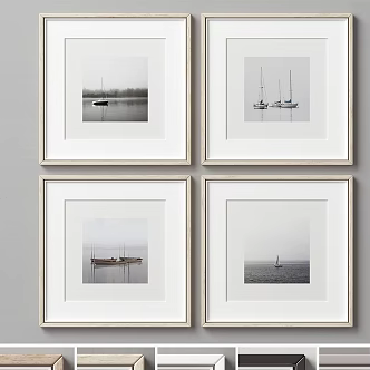 Modern Hanging Picture Frame Combination 3d model