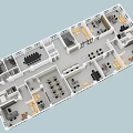 Office Floor Plan Design With Multiple Workstations Meeting Rooms And Lounge Areas