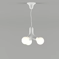 Modern Abstract Pendant Light With Black Frame And White Globe Bulbs 3d model