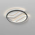 Modern Geometric Ceiling Light With Square Round Designs And LED Illumination 3d model