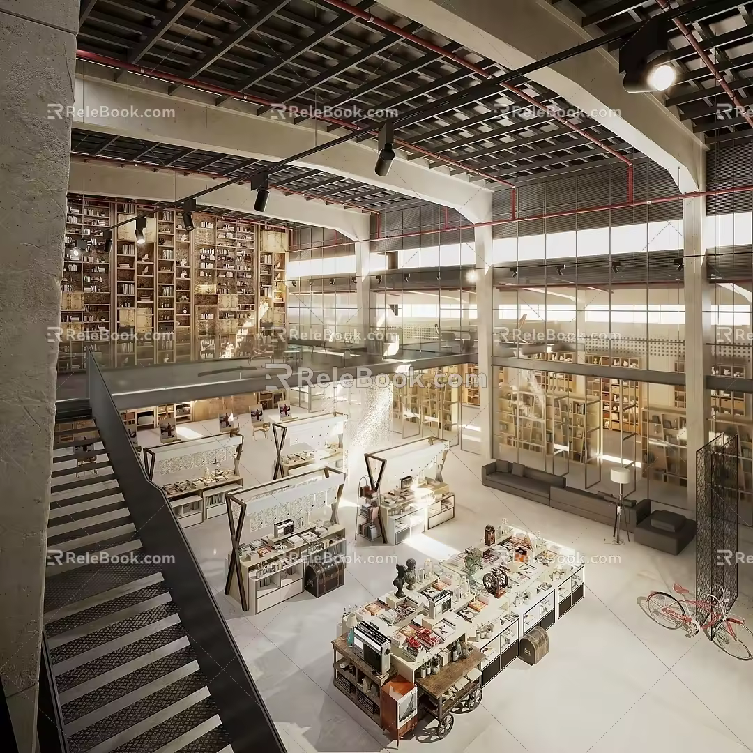 modern library 3d model