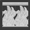Intricate Detailed Leaf Plant Carved Relief Pattern Decorative Component