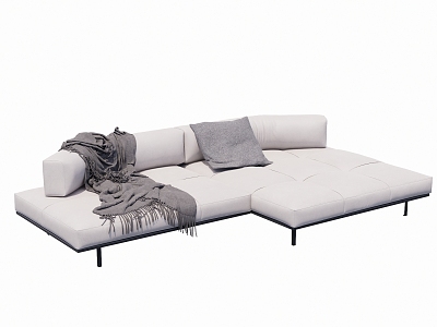 Modern Multiplayer Sofa Curved Sofa Shaped Sofa Leather Sofa 3d model