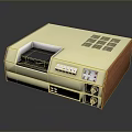 Vintage Computer Case With Wooden Side Panels Beige Top Control Buttons And Floppy Disk Drive