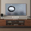 Wooden TV Stand With Drawers Glass Doors TV Speaker And Decorative Items