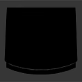 Modern Cube Shaped Black Stool With Smooth Surface And Red Edge Trim Design
