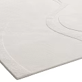 Square Rug With Minimalist Curved Textures And Light Color Scheme