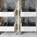 Modern Wall Mounted Marble Kitchen Sink With Sleek Faucet In Contemporary Kitchen Design