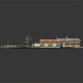 Detailed Miniature Landscape Model With Red Roof Buildings Train Tracks And Trees
