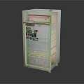 White Home Refrigerator With Colorful Photos And Stickers On Door Surface