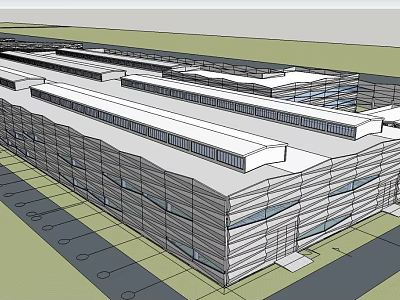 Modern Multi story School Building Architectural Design With Flat Roof And Large Windows 3d model