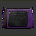 Stylish Purple Fashion Bag With Black Panel Brown Accents And Metallic Hardware Design