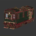 Detailed Green Red Train Model With Windows Ladder And Classic Design Elements 3d model