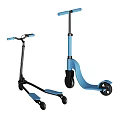 Black And Blue Kids Scooters With Adjustable Handlebars And Stable Wheels