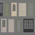 Various Styles of Swing Doors with Glass Inserts and Multiple Color Options