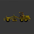 Yellow Bulldozer With Front Blade Large Tires Enclosed Cab And Industrial Design