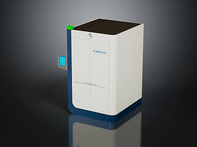 EcoMax Electronic Appliance With White And Blue Modern Design And Digital Control Panel 3d model