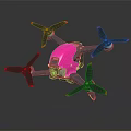 Advanced High Quality Pink Quadcopter Drone With Camera And Four Propellers 3d model