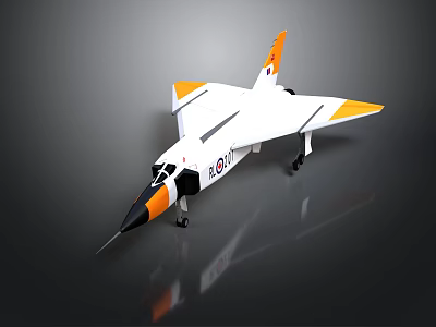 Aerospace Model Aircraft With White And Orange Flight Design Features 3d model