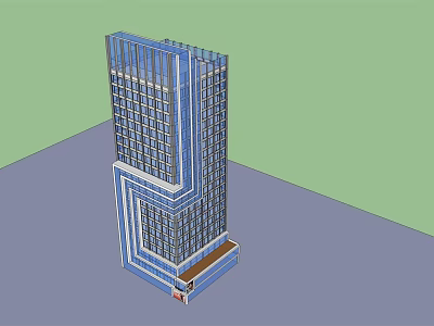 Modern High Rise Office Building Featuring Glass Facade And Architectural Design 3d model