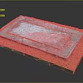 Outdoor Stone Slab Landscape Component with Grass and Dirt Border in Garden Design