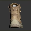 Tan High Top Hiking Boots With Lace Up Design And Durable Rubber Sole