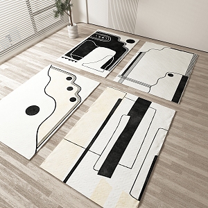 black and white carpet 3d model