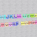 Rainbow Colored 3D Letters With Shiny Metallic Finish Arranged On Gray Background