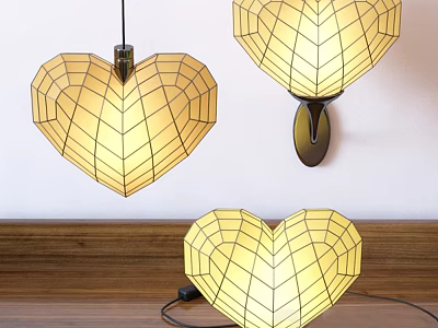 Modern lamp combination heart chandelier wall lamp table lamp 3d model