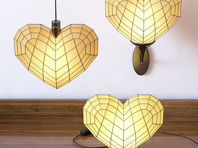 Modern lamp combination heart chandelier wall lamp table lamp 3d model