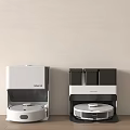 Proscenic Robotic Vacuum Cleaners White And Black Models On Wooden Floor
