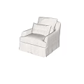 Comfortable White Single Sofa With Plush Cushions In Modern Interior Design 3d model
