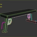 Fitness Bench With Black Padded Seat And Metal Frame Featuring F Logo Design
