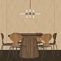 Quiet wind table and chair combination 3d model