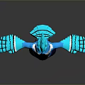 Blue Spiked Head Character And Creature With White Belly Blue Shorts Brown Claws Outstretched Arms