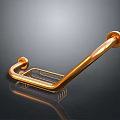 Golden Bathroom Furniture Grab Bar With Shiny Surface And Sturdy Bracket Design