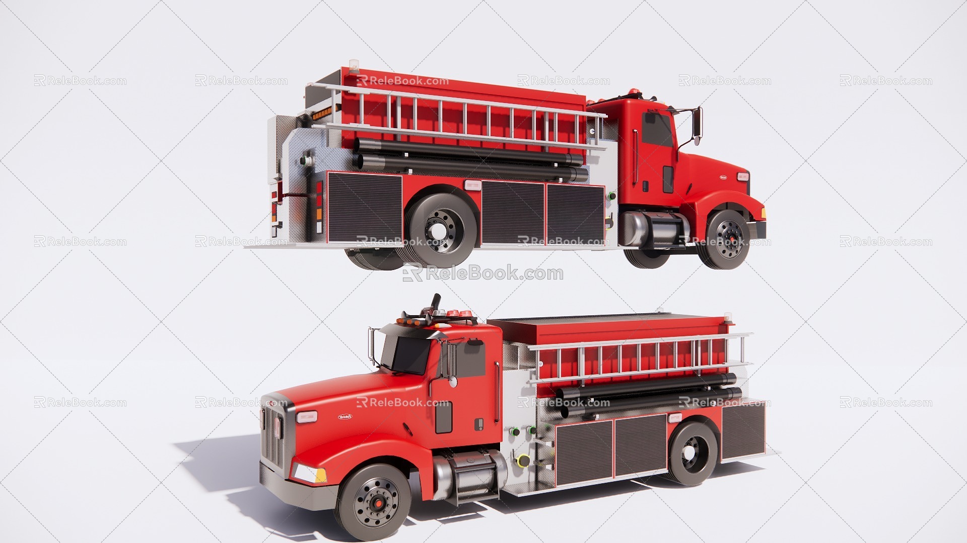 Modern fire truck engineering vehicle rescue vehicle model