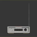Retro White Audio Speaker with Classic Knobs FM Dial Antenna and Red Buttons Design