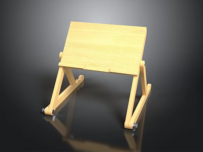 Portable Wooden Folding Table With Stable Legs For Home Daily Use 3d model