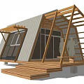 Modern Single Family House With Wooden Accents Metal Panels Large Windows And Wooden Deck
