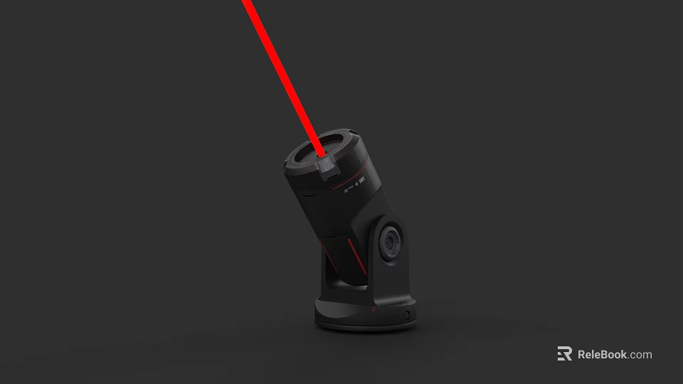 Tactical Weapon Device With Red Laser Aiming System And Black Design 3d model