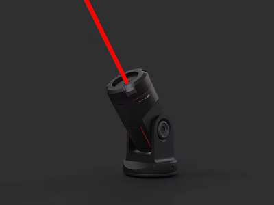 Tactical Weapon Device With Red Laser Aiming System And Black Design 3d model
