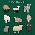 Colorful Sheep Themed Wall Decor with Various Poses and Colored Breeds for Home
