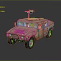 Armored Military Vehicle With Desert Camouflage And Roof Mounted Machine Gun