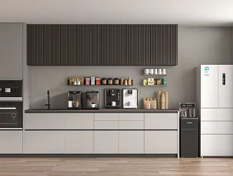 Modern Kitchen Supplies Tea Room Drink Machine Coffee Machine Refrigerator 3d model